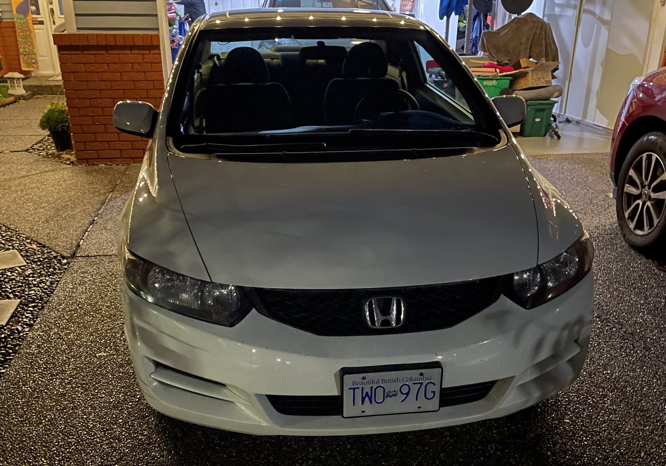 A white Honda Civic.